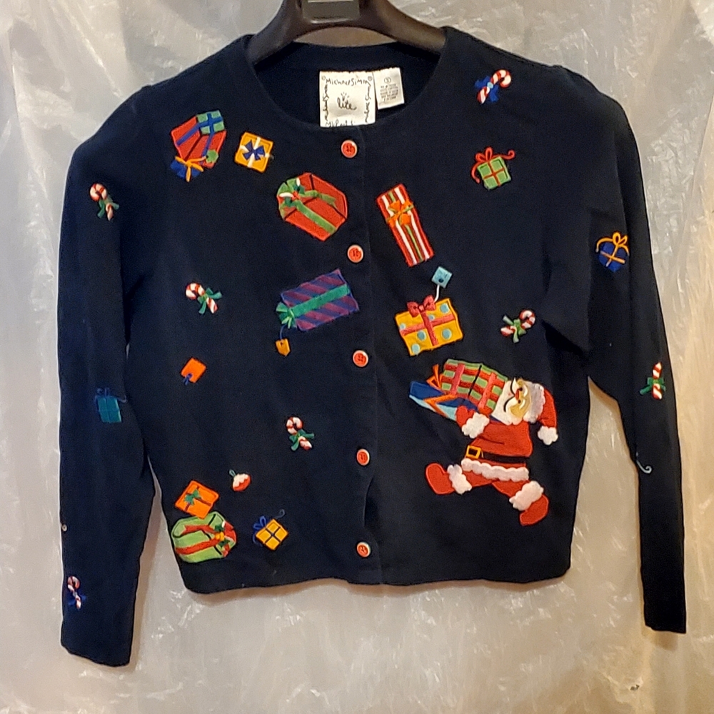 Michael Simon Lite Collectible  Embroidered Cardigan Size Small